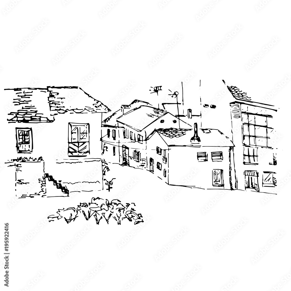 Sketch of spanish village