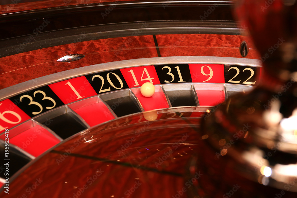 Classic casino roulette wheel with ball Classic casino roulette wheel with ball
