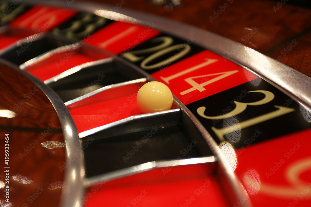 Classic casino roulette wheel with ball Classic casino roulette wheel with ball