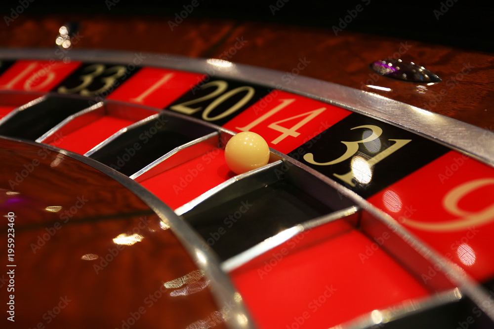 Classic casino roulette wheel with ball Classic casino roulette wheel with ball