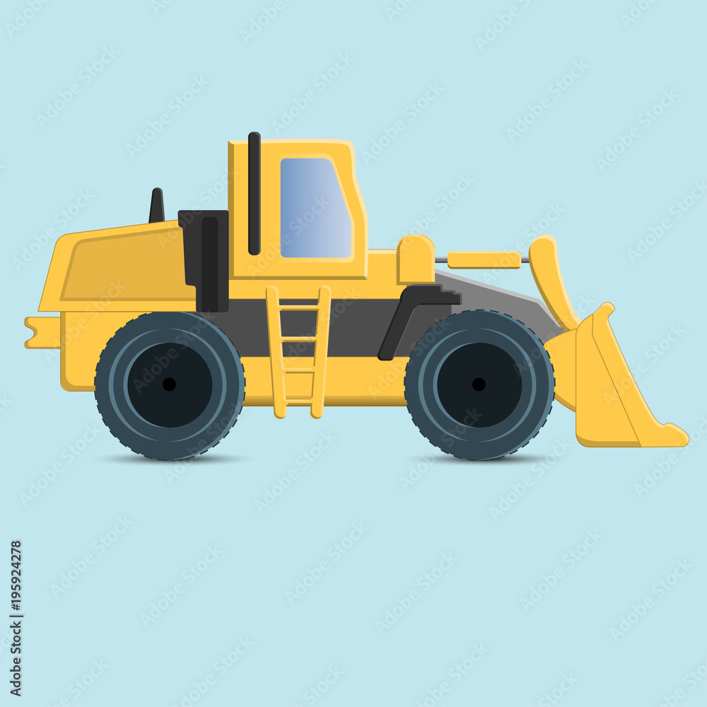 Construction machinery-bulldozer. A powerful tractor with a blade. Construction machinery-bulldozer. A powerful tractor with a blade.