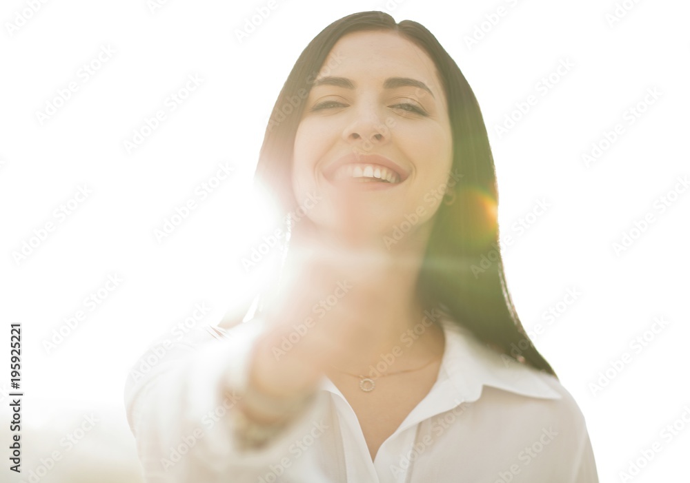 close-up portrait of a modern successful young woman. close-up portrait of a modern successful young woman.