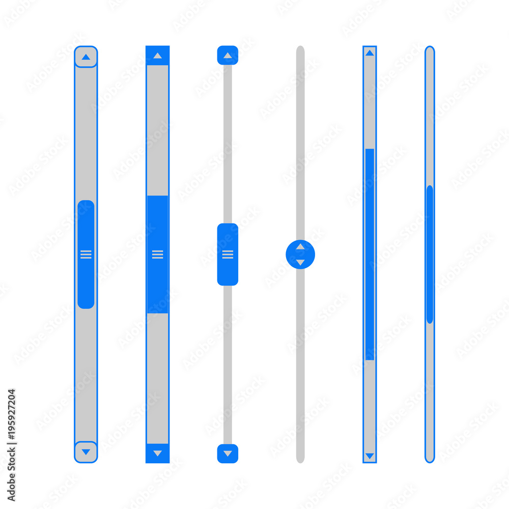 Scroll bars set.  sliders template for website user interface