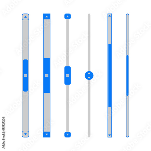 Scroll bars set. Web sliders template for website user interface. Vector illustration.