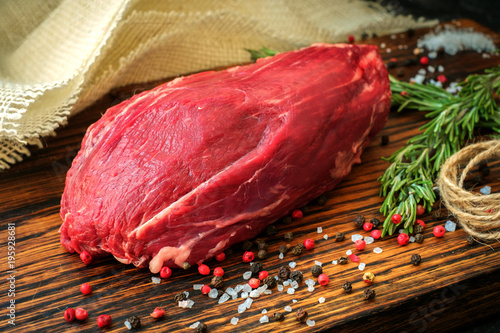 Photography raw Chateaubriand steak