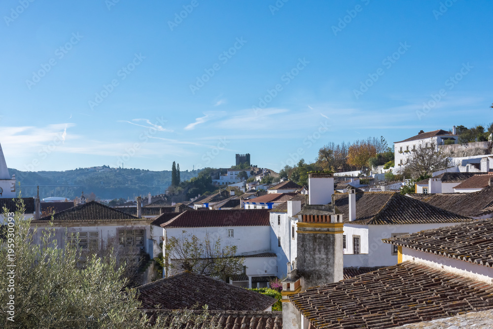 Obidos, Portugal. December 2, 2017. Urban scene of the beautiful and small town of Obidos, in the interior of Portugal. Obidos, Portugal. December 2, 2017. Urban scene of the beautiful and small town of Obidos, in the interior of Portugal.