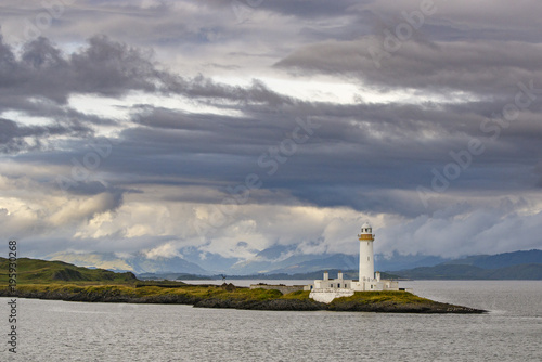 Oban, Scotland / United Kingdom - Jul 09 2017: Eilean Musdile Lighthouse..