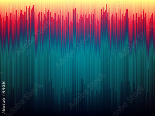 Glitch background. Image data distortion. Color abstract lines concept. Glitched vertical stripes. Gradient shapes design. Vector illustration