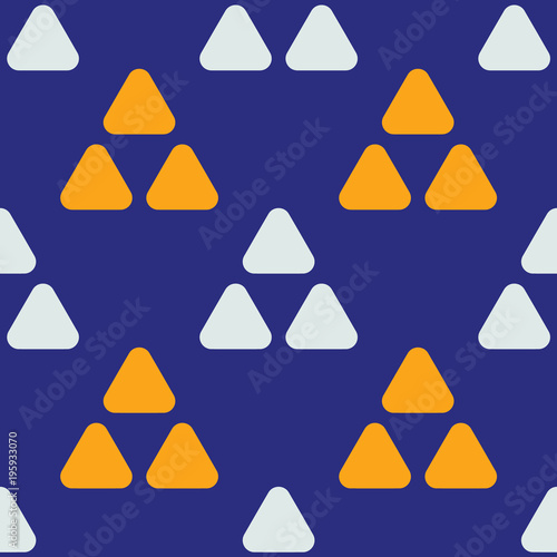 Hills and triangles seamless pattern. Strict line geometric pattern for your design.