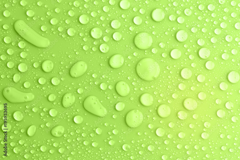 water drops green background