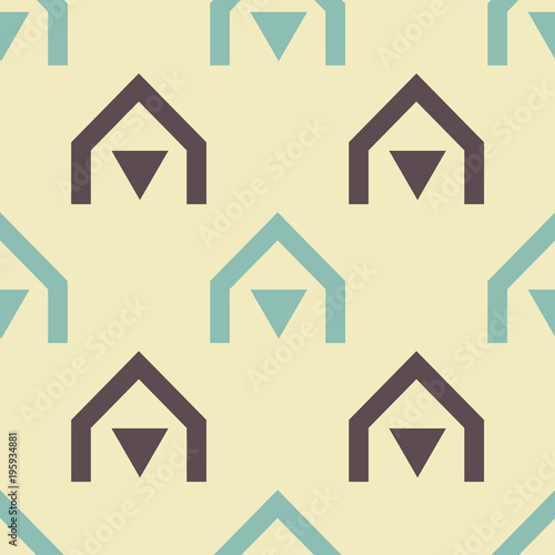Native village seamless pattern. Strict line geometric pattern for your design.