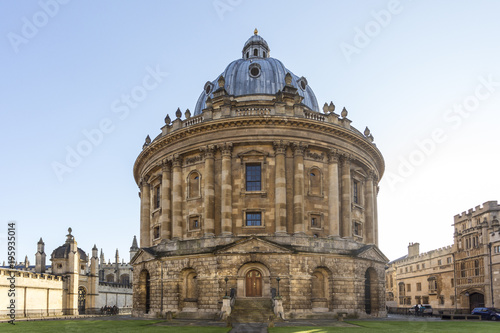 Radcliffe camera is a building of Oxford University, England, designed by James Gibbs in neo-classical style and built in 1737–49 to house the Radcliffe Science Library photo