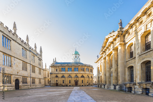 The Sheldonian Theatre, located in Oxford, England, was built from 1664 to 1669 after a design by Christopher Wren for the University of Oxford. photo