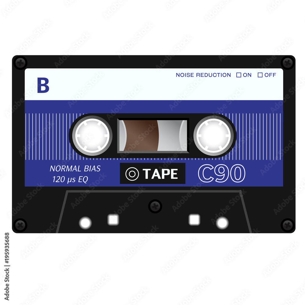 Obraz premium Vintage audio cassette tape, realistically looking design.