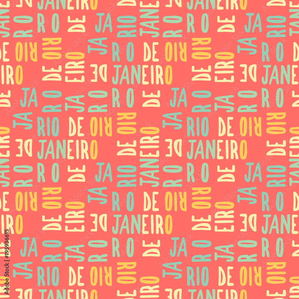Rio de Janeiro seamless pattern. Autentic artistic design for background.