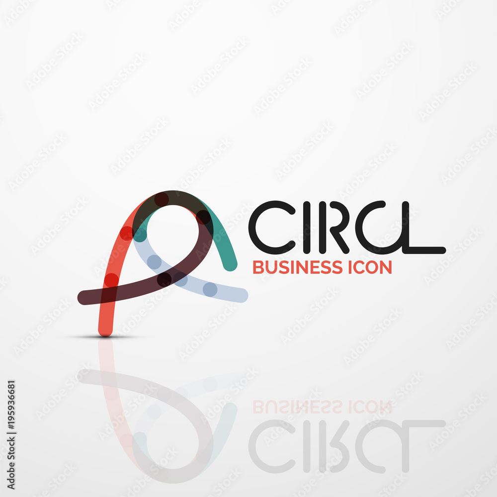 Obraz premium Abstract swirl lines symbol, circle logo icon