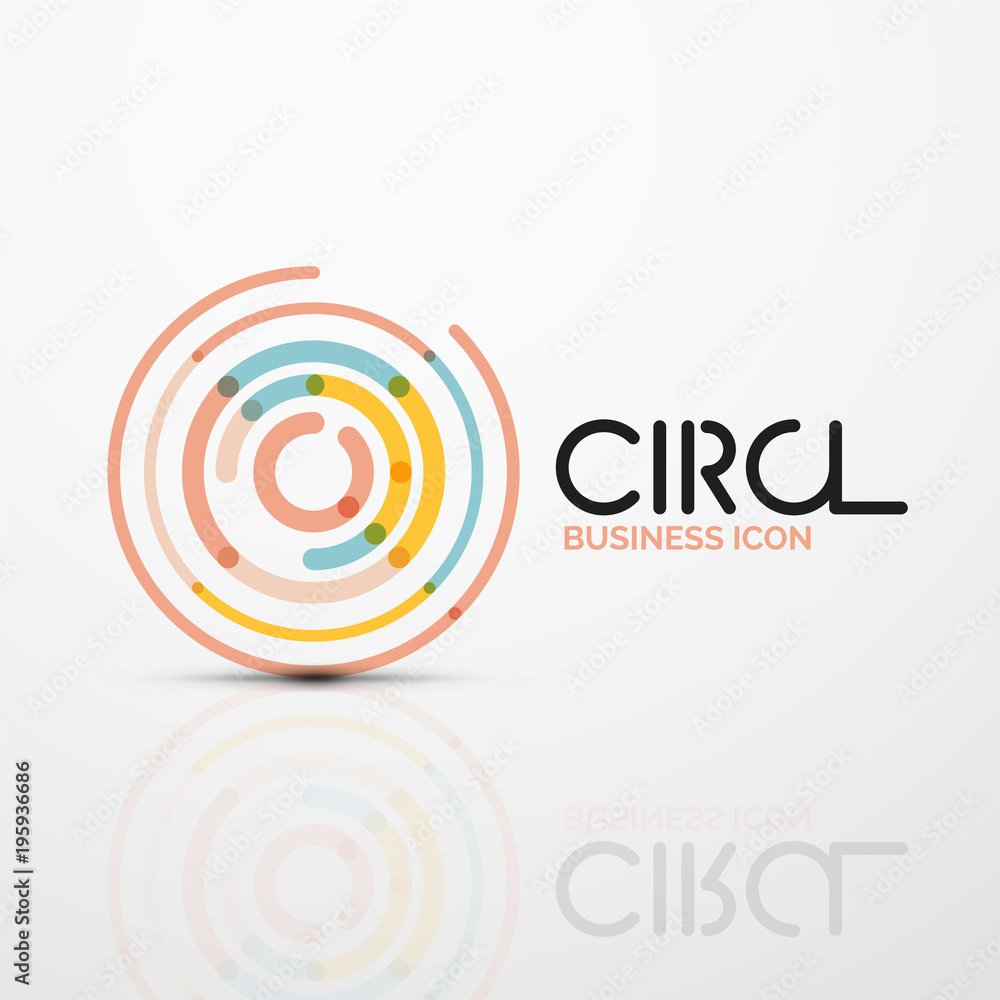 Abstract swirl lines symbol, circle logo icon Abstract swirl lines symbol, circle logo icon