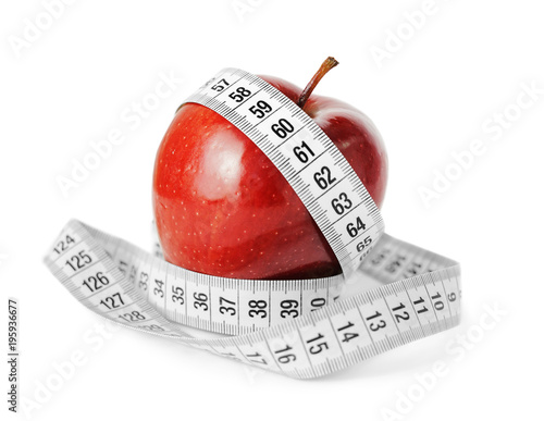 Diet Concept Measuring Tape And Apple