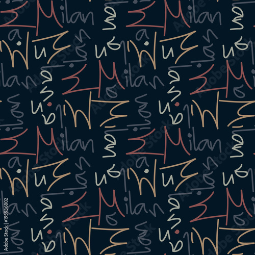 Milan
 seamless pattern. Autentic artistic design for background.