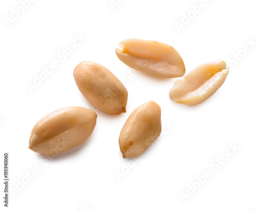 peanut beans close-up isolated on white background (with clipping path) 
