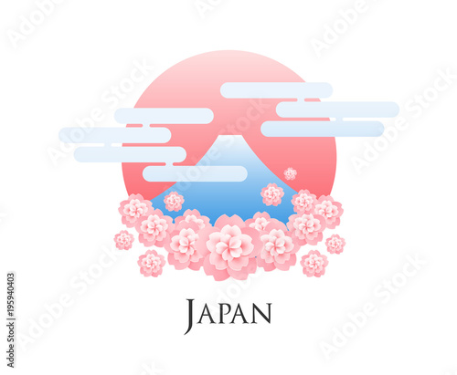Hanami Japan abstract vector illustration