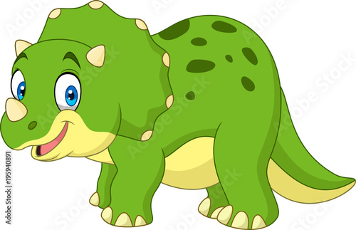 Cartoon triceratops isolated on white background