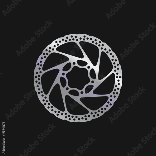 MTB Bike, Bicycle Brake Disc. Realistic Vector Illustration