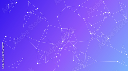 Blockchain technology futuristic abstract vector background with blockchain peer to peer network. Global cryptocurrency blockchain business banner concept.