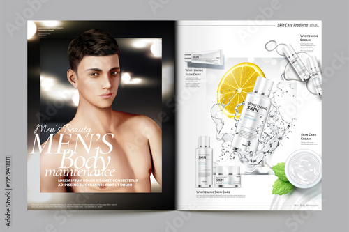 Men's cosmetic magazine template