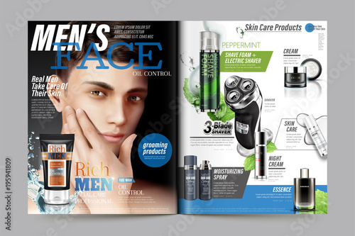 Men's skincare magazine template