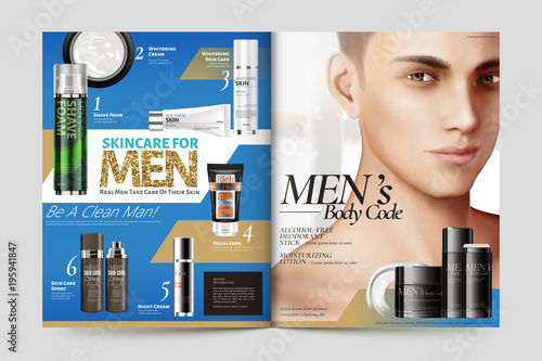 Men's cosmetic magazine template