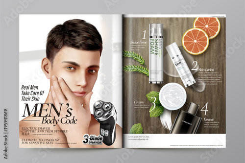 Men's cosmetic magazine template