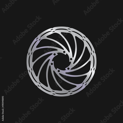 MTB Bike, Bicycle Brake Disc. Realistic Vector Illustration