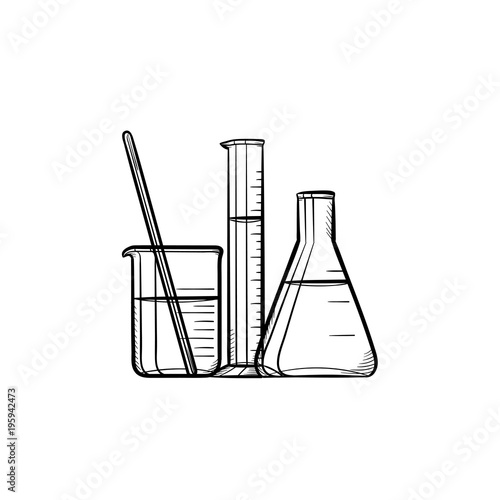 Laboratory equipment hand drawn outline doodle icon