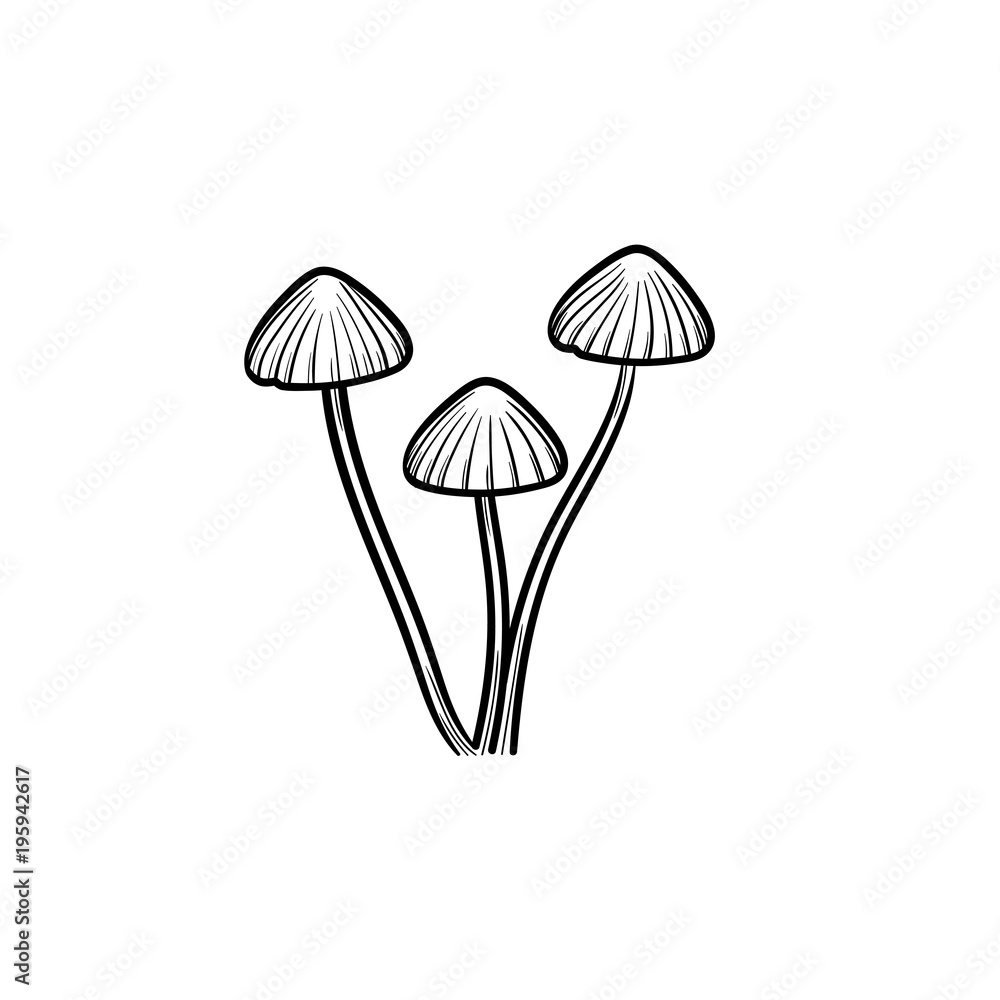Agaric mushroom hand drawn outline doodle icon Agaric mushroom hand drawn outline doodle icon