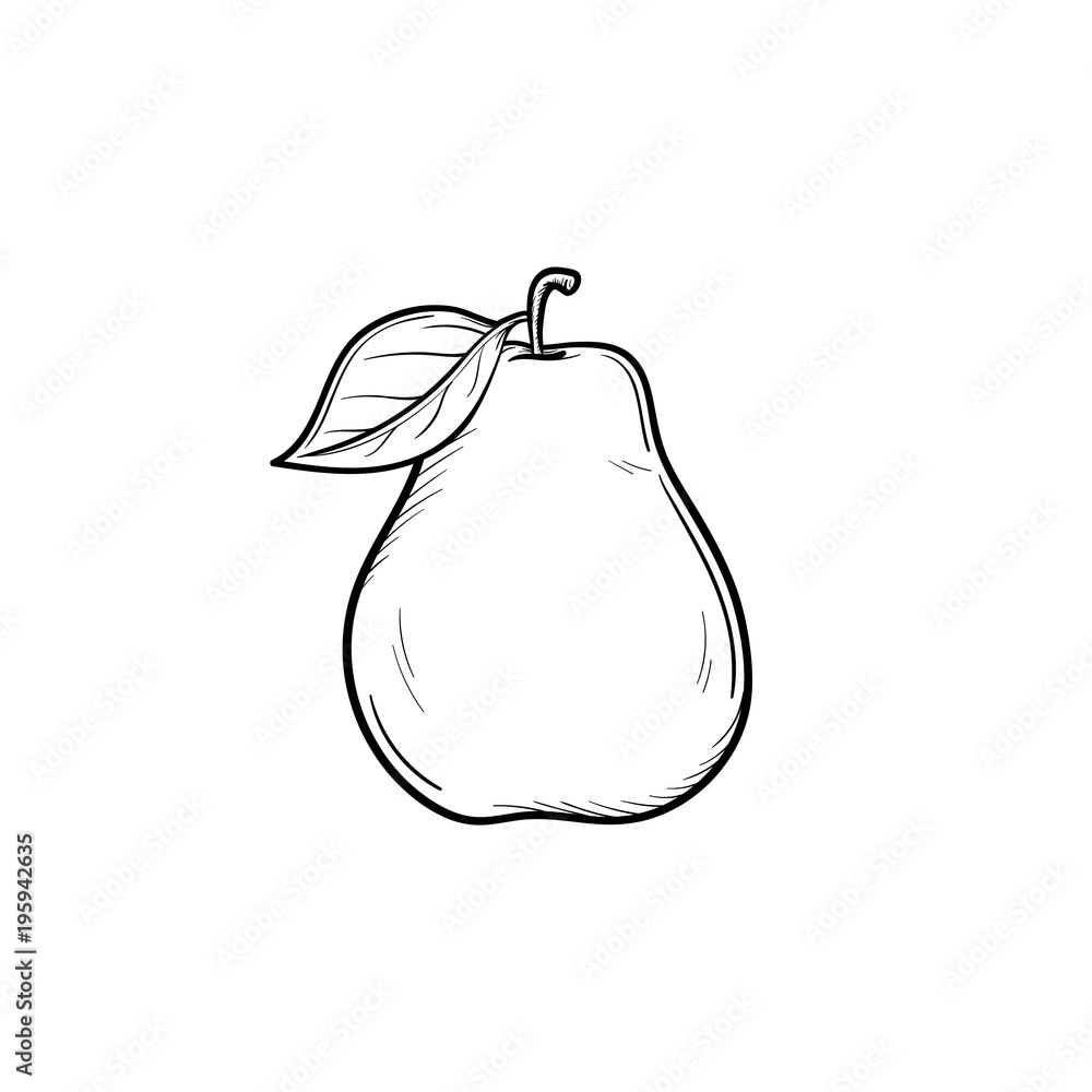 Pear fruit hand drawn outline doodle icon Pear fruit hand drawn outline doodle icon