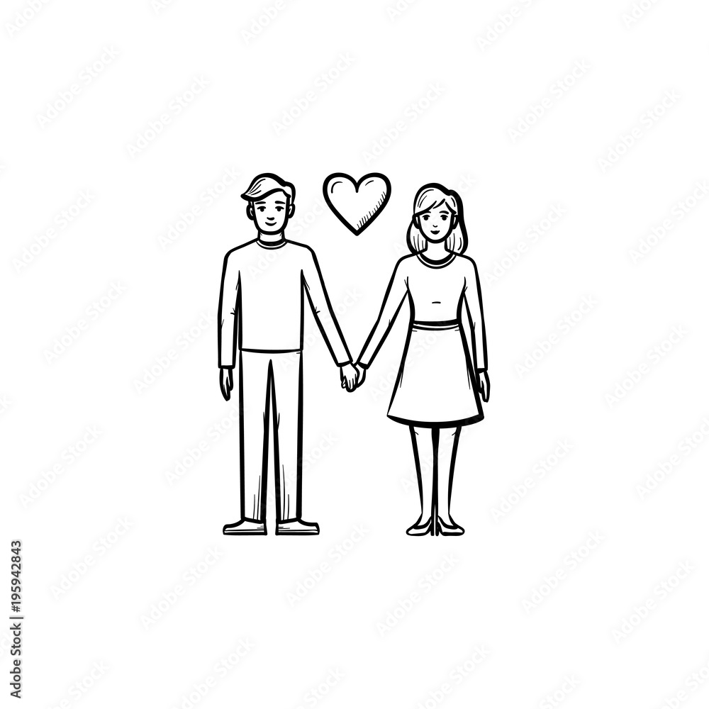 custom made wallpaper toronto digitalCouple in love hand drawn outline doodle icon. Woman and man dating vector sketch illustration for print, web, mobile and infographics isolated on white background.