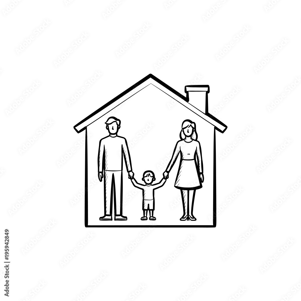 Family house hand drawn outline doodle icon. Vector sketch illustration of family home and property for print, web, mobile and infographics isolated on white background. Family house hand drawn outline doodle icon. Vector sketch illustration of family home and property for print, web, mobile and infographics isolated on white background.