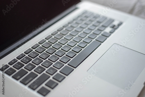 Closeup of laptop computer keyboard