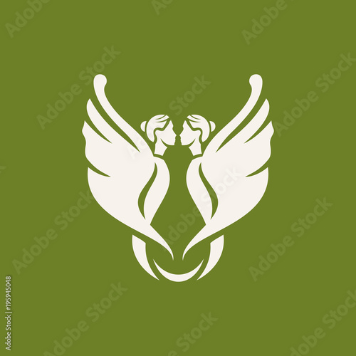 Two Fairies abstract sign