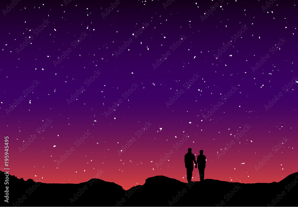 Couple silhouette twilight 1