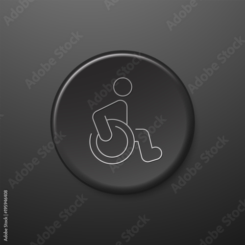 icône Médecine - Santé - Médical - Fauteuil Roulant - Handicapé
