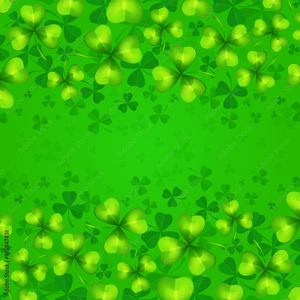 Saint Patricks day green background, clover leaves or shamrocks Saint Patricks day green background, clover leaves or shamrocks