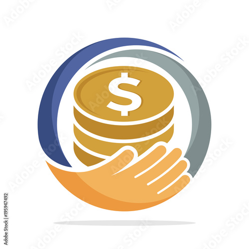 icon logo for fundraising, business loan money, save money, and other financial management