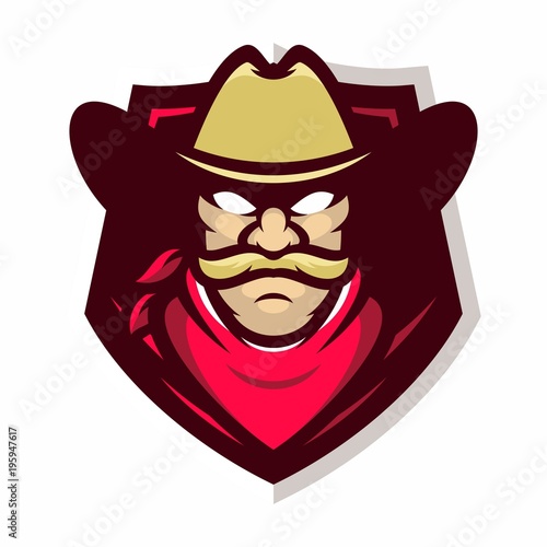 Cowboy vector logo icon illustration 