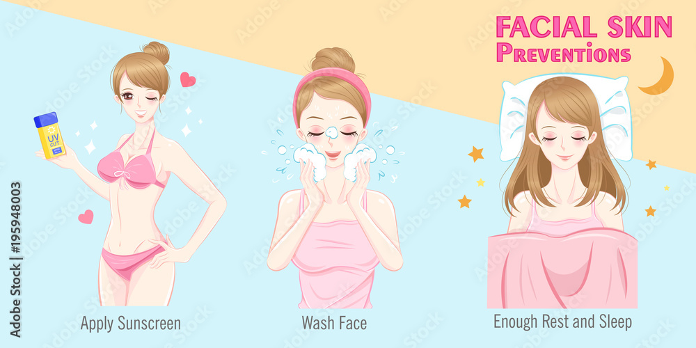 woman with facial skin preventions woman with facial skin preventions