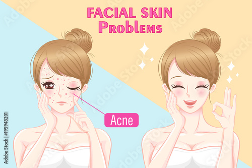 woman with skin problems