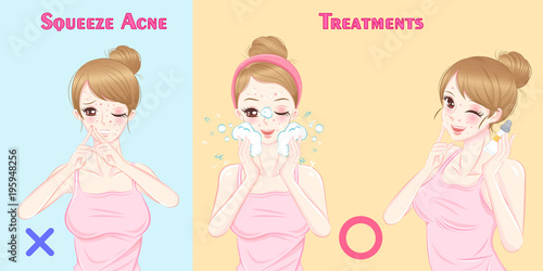 woman with acne problem