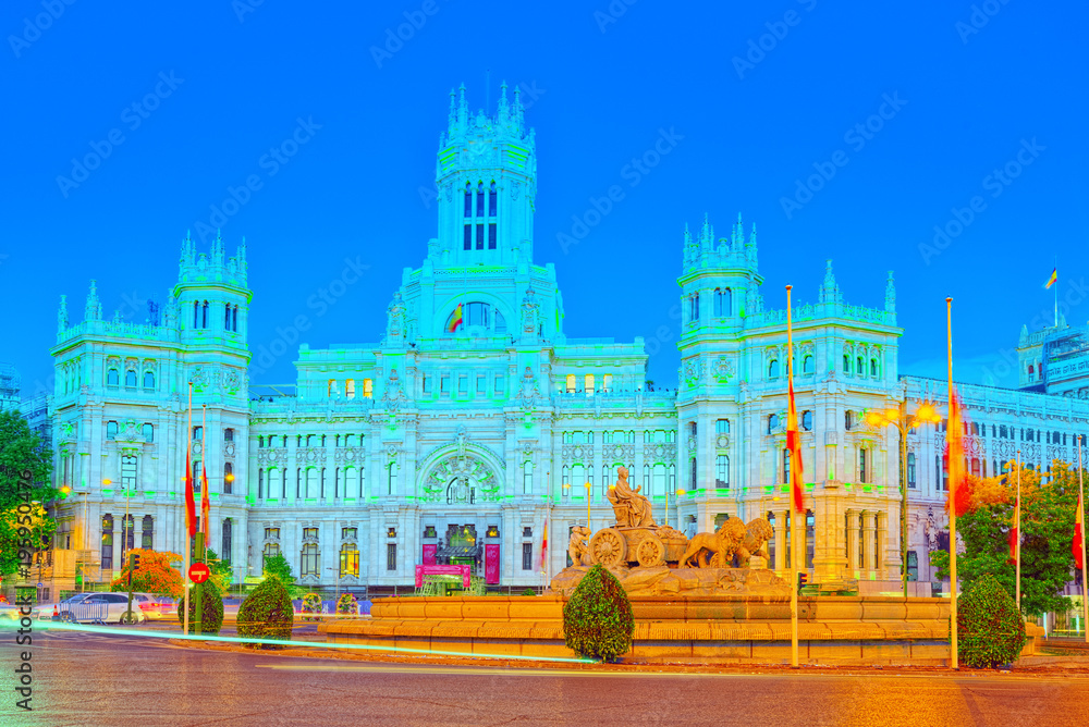 Fountain of the Goddess Cibeles and Cibeles Center or  Palace of