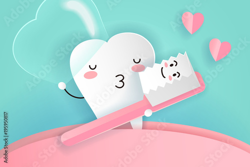 tooth implant with brush